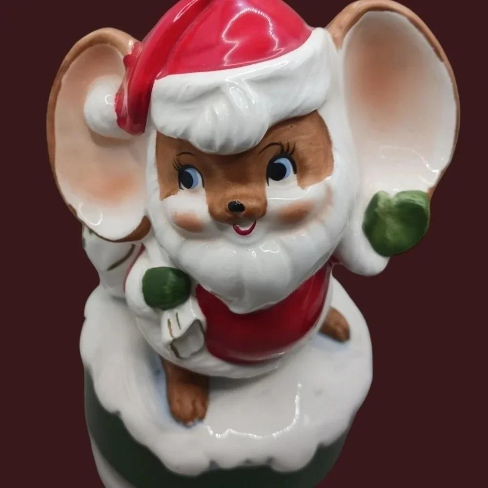Vtg christmas mice santa musical play set of 2